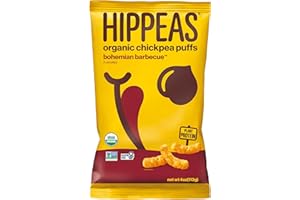 HIPPEAS Organic Chickpea Puffs + Bohemian Barbeque | Vegan, Gluten-Free, Crunchy, Protein Snacks, 4 Ounce (Pack of 12)
