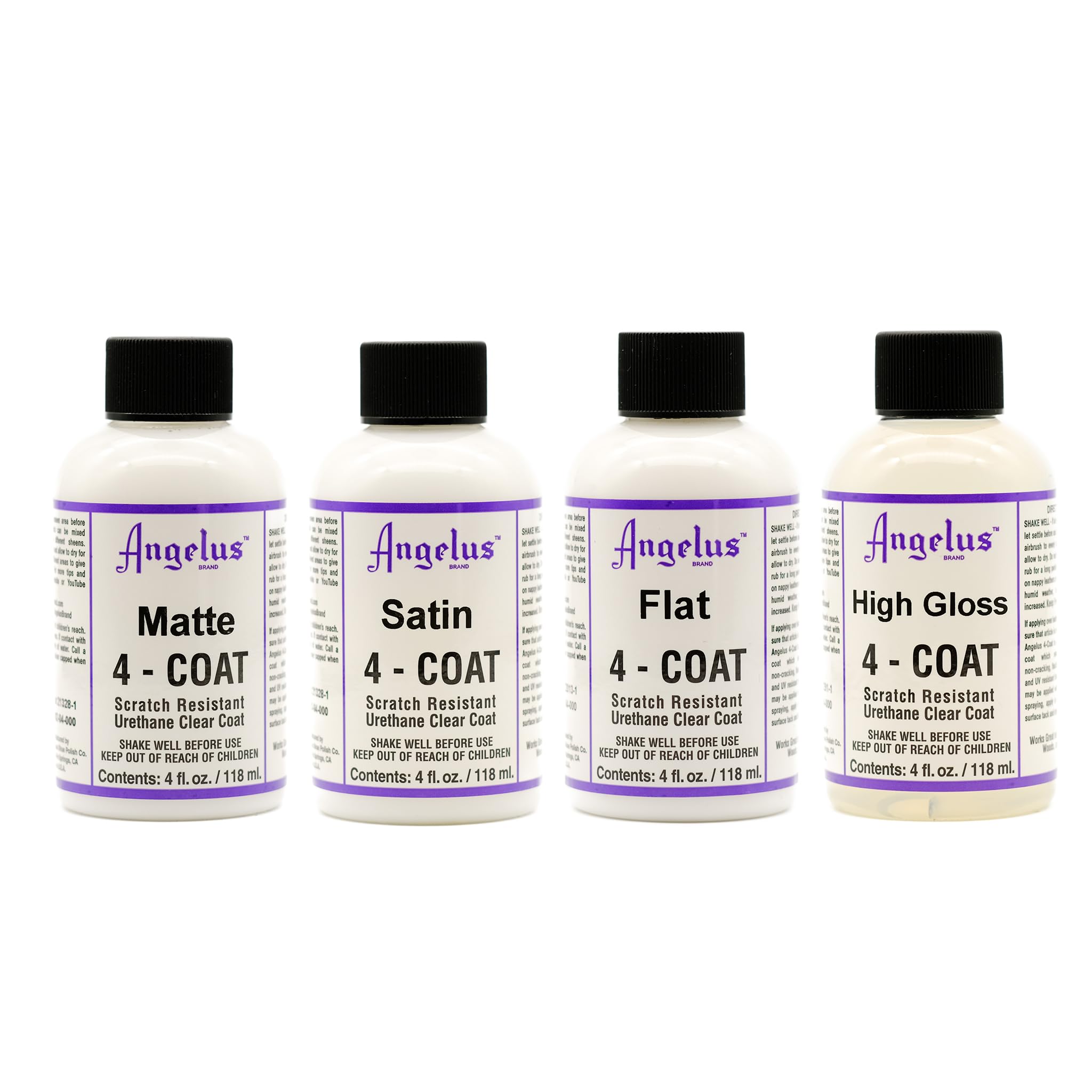 Angelus Matte 4-Coat Scratch-Resistant Leather Sealer – Durable, Flexible, Clear Coat Protection for Leather Shoes, Bags, Jackets & More - Matte Finish - 4 Fl Oz