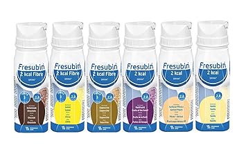 Fresubin 2kcal + 2kcal fibre DRINK Mischkarton / 6 Geschmacksrichtungen - Trinknahrung - 24 EasyDrinks (je 200 ml)