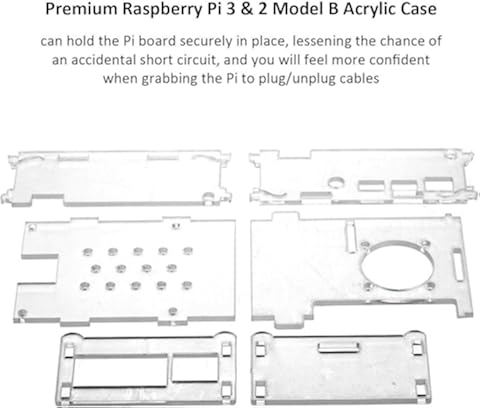 TEVISE Caso de acrílico Frambuesa Pi 4 Modelo Transparente con Ventilador de refrigeración disipadores de Frambuesa Pi Modelo 4 DIY Módulo
