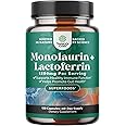 Natures Craft High Strength Lactoferrin & Monolaurin Supplement - Microbiome Digestive Health Immune Support Supplement - 250mg Lactoferrin and Monolaurin 1000mg Capsules - Vegetarian (60 Servings)