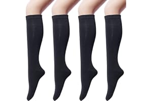 Senker Fashion Women's Knee High Socks, Althletic Socks Casual Cotton Stripes Knit Long Outdoor Sport Socks for Women