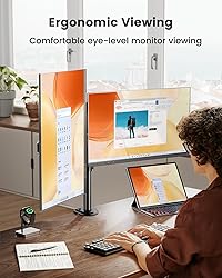 ErGear Dual Monitor Stand, Heavy Duty Adjustable