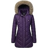 Women's Long Warm Winter Coat Windproof Thickened Fleece Lined Down Jacket Waterproof Puffer Outerwear with Removable Hood