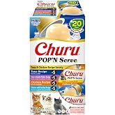 INABA Churu Pop'n Serve Lickable Cat Treats, Tuna Chicken Variety, 20ct | Wild-caught tuna, Real chicken, High protein, High 