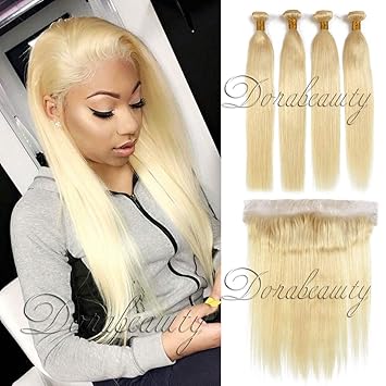 Amazon Com Dorabeauty 613 Platinum Blonde Hair 4 4 Lace Closure