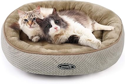 Pecute Panier Pour Chat Ovale Lit Chat Doux Antiderapant Coussin Chat Doux Et Confortable Panier Donut Lavable En Machine Pour Chat Chaton Chiot M O 55 Cm Amazon Fr Animalerie