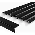 5-Pack 48 Inch Aluminum Peel and Stick Stair Nosing Matte Black Staircase Step Treads Anti-Slip Edge Protector, Waterproof Self Adhesive Stair Nose Molding Trim for Indoor & Outdoor