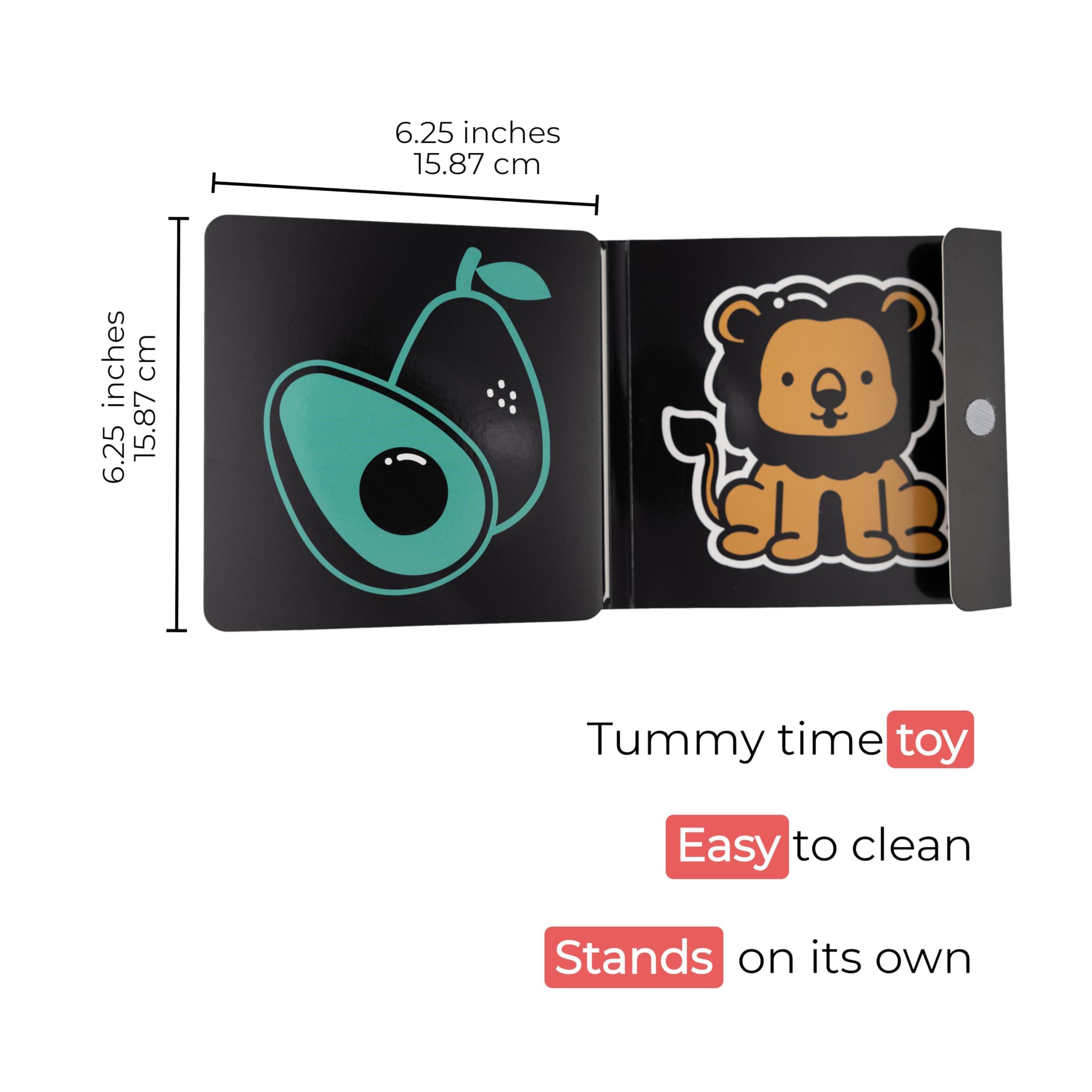 Happy Start Award-Winning High Contrast Board Book - Newborn Black & White Baby Cards, Easy to Clean, Hospital Approved, Stands on Its Own, Tummy Time Toy, Ages 0+ (English)