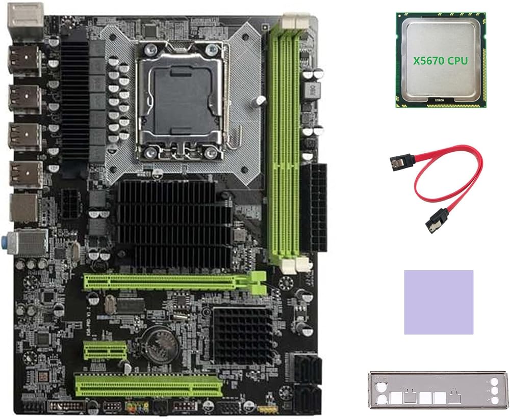 KVSERT X58 Motherboard LGA1366 Xeon X5650 X5670 CPU DDR3 MicroATX
