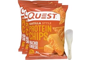 LUXENTON Quest Nacho Cheese Flavored Protein Chips (3 Packs) - Quest Tortilla Protein - Protein Chips Nacho - Nutrition