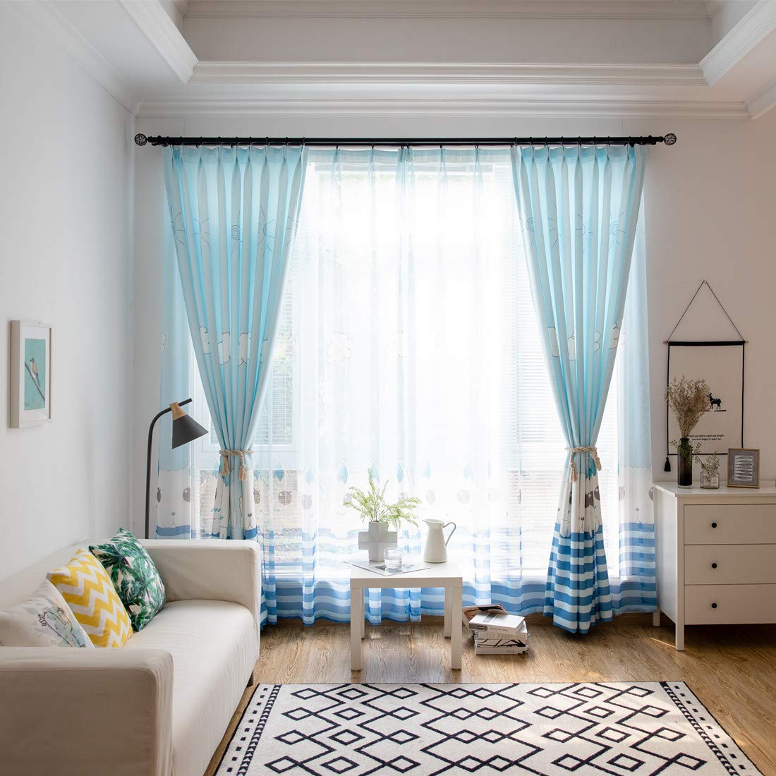 2019 Jarl Home Half Blackout Curtains For Bedroom Kawaii Kitty