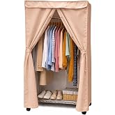 Formosa Covers Portable Garment Rolling Rack Cover - Protect Your Clothes from Dust Keep Your Room Looking Organized in Beige Khaki (Cover Only) (36" W x 18" D x 68" H)