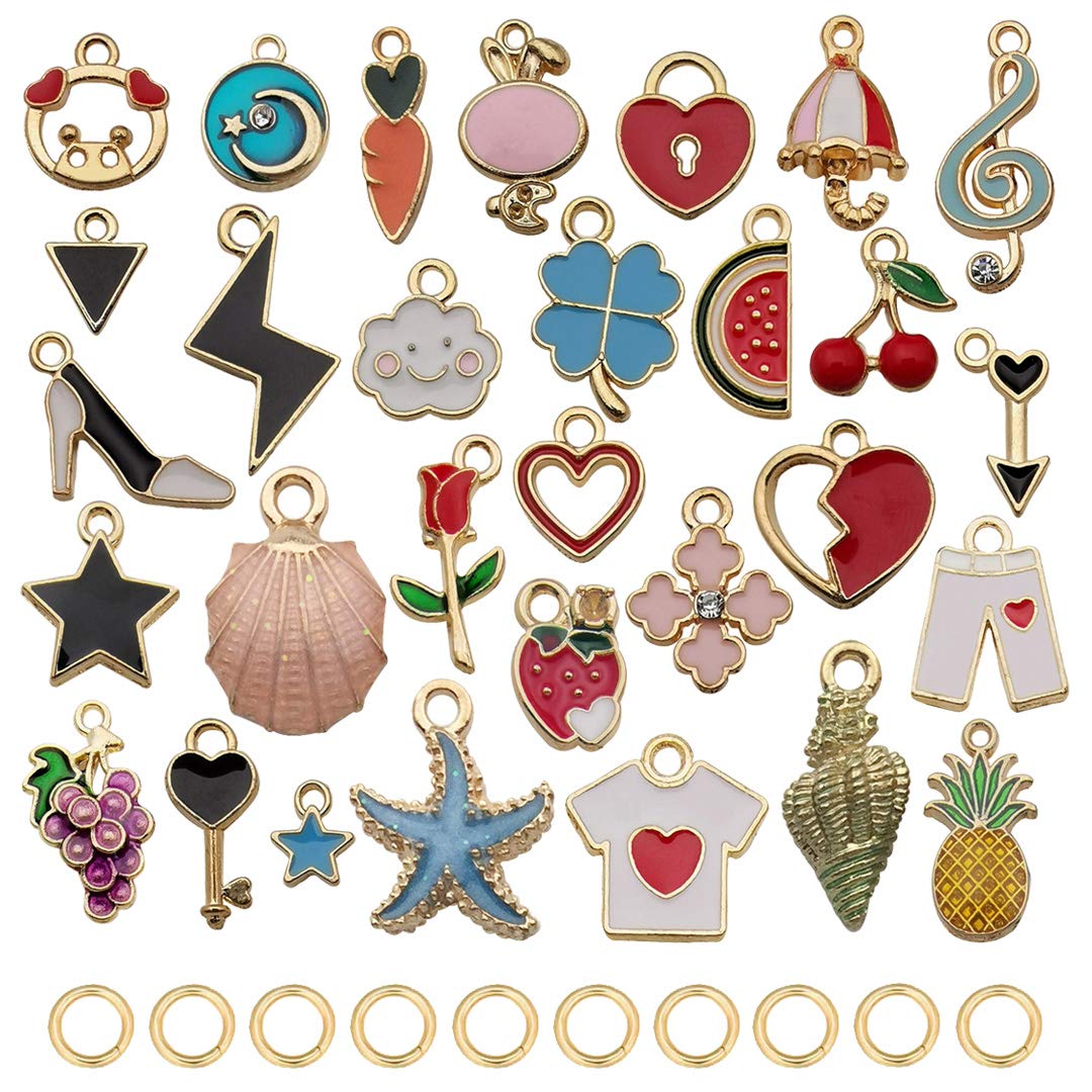 Download 100pcs Assorted Enamel Gold Plated Christmas Decoration Charms Craft Findings For Diy Necklaces Bracelets Jewelry Making Cjp Org In Yellowimages Mockups