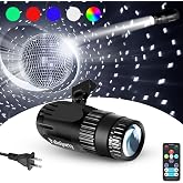 Disco Ball Spotlight, Palujorty 15W Multicolor Pinspot Light with 65" Long Cord, 10+ Effects, 320&deg; Adjustable for Disco Party, DJ Stage, Wedding