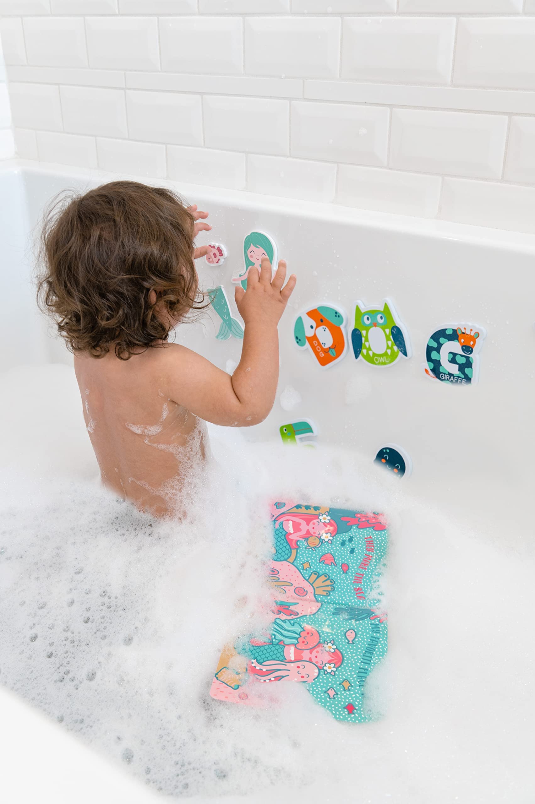 Stephen Joseph, Floating Dress-Up Foam Bath 26-Piece Toy Set, Shark/Dino, SJ1148, Small
