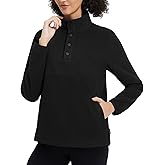 baleaf Women's 1/4 Buttom Down Fleece Pullover Thermal Long Sleeve Shirts Ski Mid Layer with Pockets Thumbhole Warm Tops