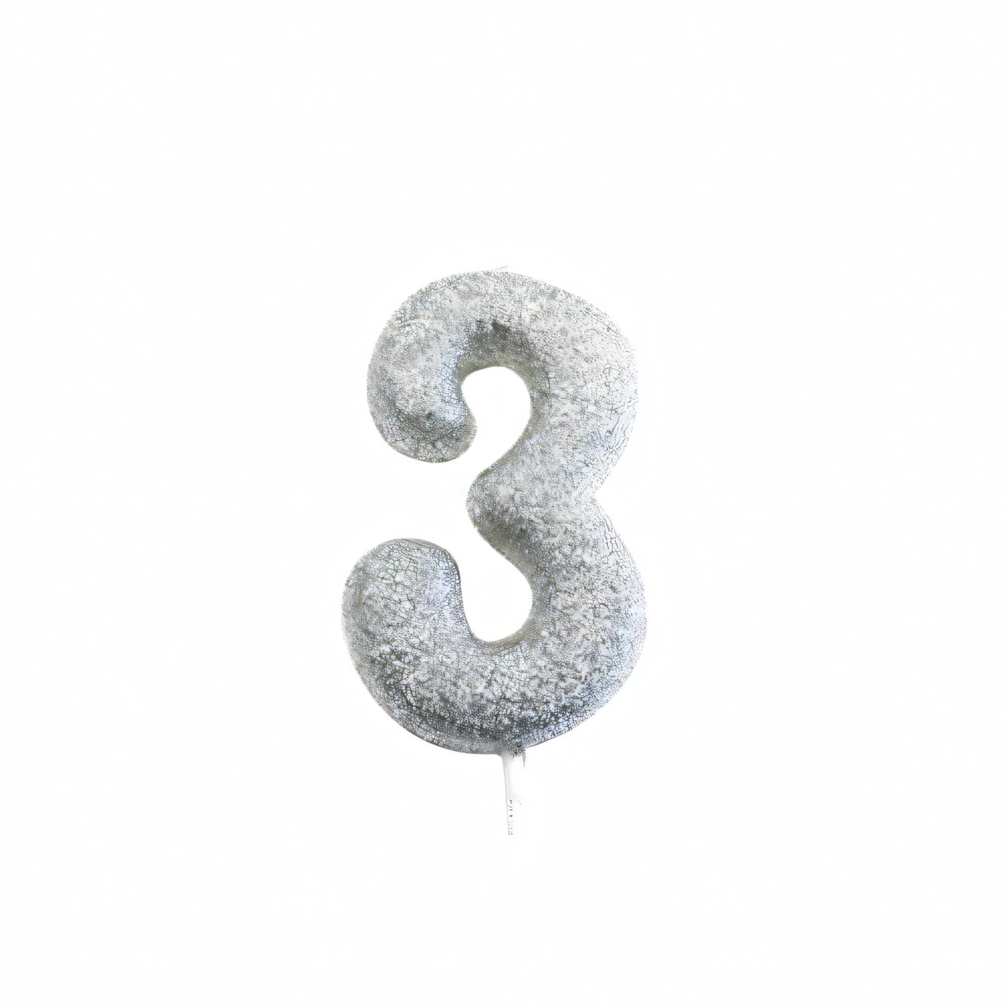 Anniversary House Metallic Silver Glitter Number 3 Cake Candle for Birthday and Anniversary Decorations - Elegant Birthday Candle for Cake - Stylish Silver Number Candle Topper 7 cm