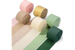 Riqiaqia Wedding Party Decorations, 6 Rolls Sage Green Crepe Paper Streamers or Green Boho Wedding, Bridal Shower, Bachelorette, Woodland Party Supplies Decor