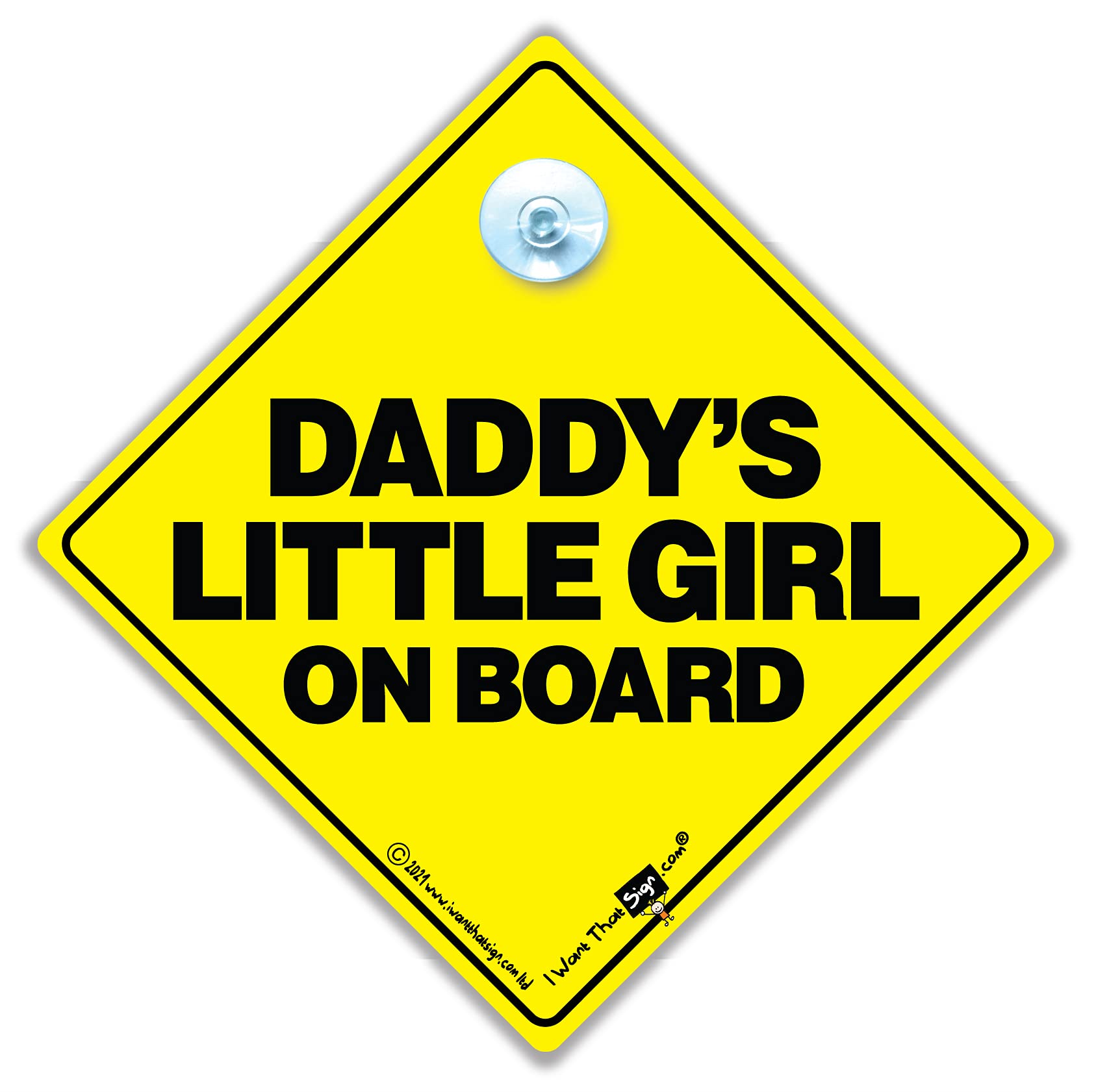 Daddy's Little Girl On Board Sign, Baby on Board Sign with Suction Cup 14cm