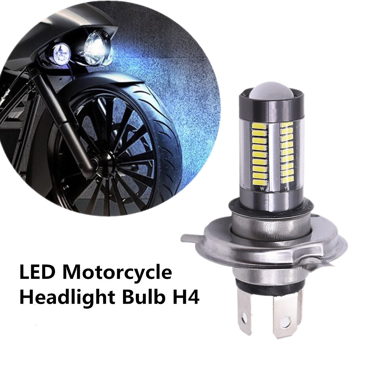 FEZZ 1000LM Extremely Bright Motorcycle LED Headlight Bulb Hi Lo Beam, H4 HS1 9003 HB2, 33W White for Yamaha Suzuki Kawasaki
