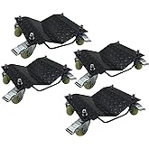 4 Pack Heavy Duty Wheel Dolly Car Tire Stakes Set for Tow or Vehicle Storage Furniture Movers 10,000 lbs Capacity Black (Blac
