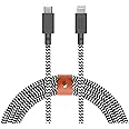 Native Union Belt Cable USB-C to Lightning - 10ft Ultra-Strong Reinforced Cable [MFi Certified] for iPhone 14, Phone 14 Plus, iPhone 14 Pro, iPhone 14 Pro Max, iPhone 13 and Earlier (Zebra)