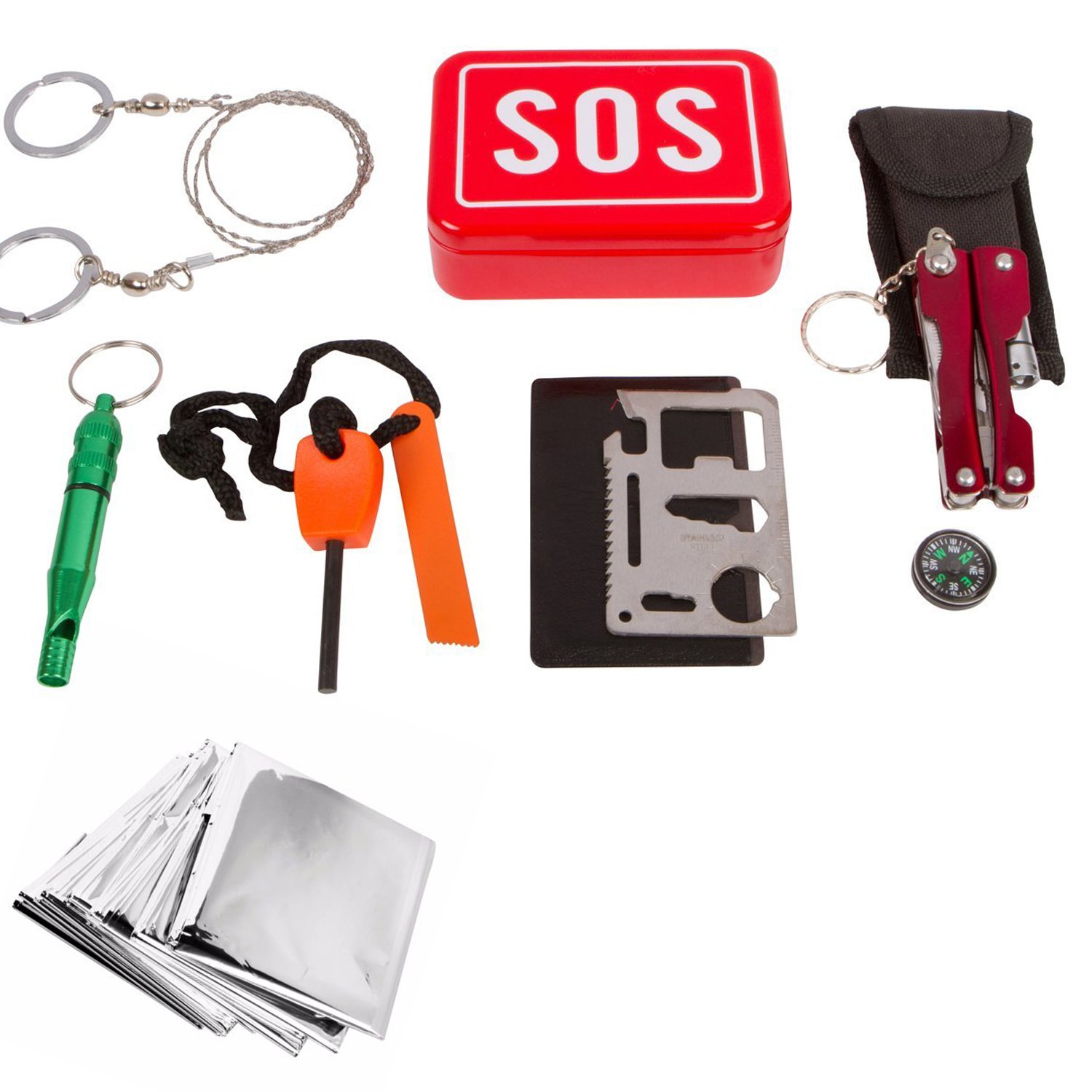Vdealen SOS Kit Autoayuda Camping Deportes Excursionismo Supervivencia de Emergencia Cuadro de