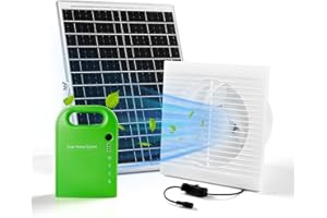 XBRIGH Solar Powered Fan, 20W Waterproof Solar Panel + 8 Inch Solar Exhaust Fan with Battery Charger for Outside, Greenhouse, Chicken Coop, Pet House, Shed, Garage