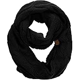 C.C Women's Winter Cable Knit Sherpa Lined Warm Infinity Pullover Scarf