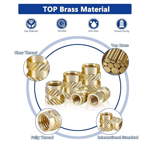Kadrick 200Pcs M2 Threaded Inserts For 3D Printing – Brass Knurled Nuts, Heat-Set Into Plastic Parts For Strong Threads