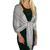 ShineGlitz Shawls and Wraps for Evening Dresses, Metallic Glitter Shawls for Women, Sparkling Wedding Giving Shawl Gift