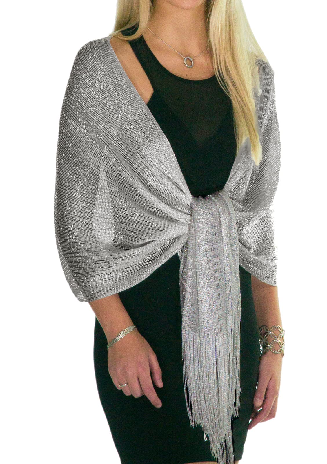 silver glitter shawls