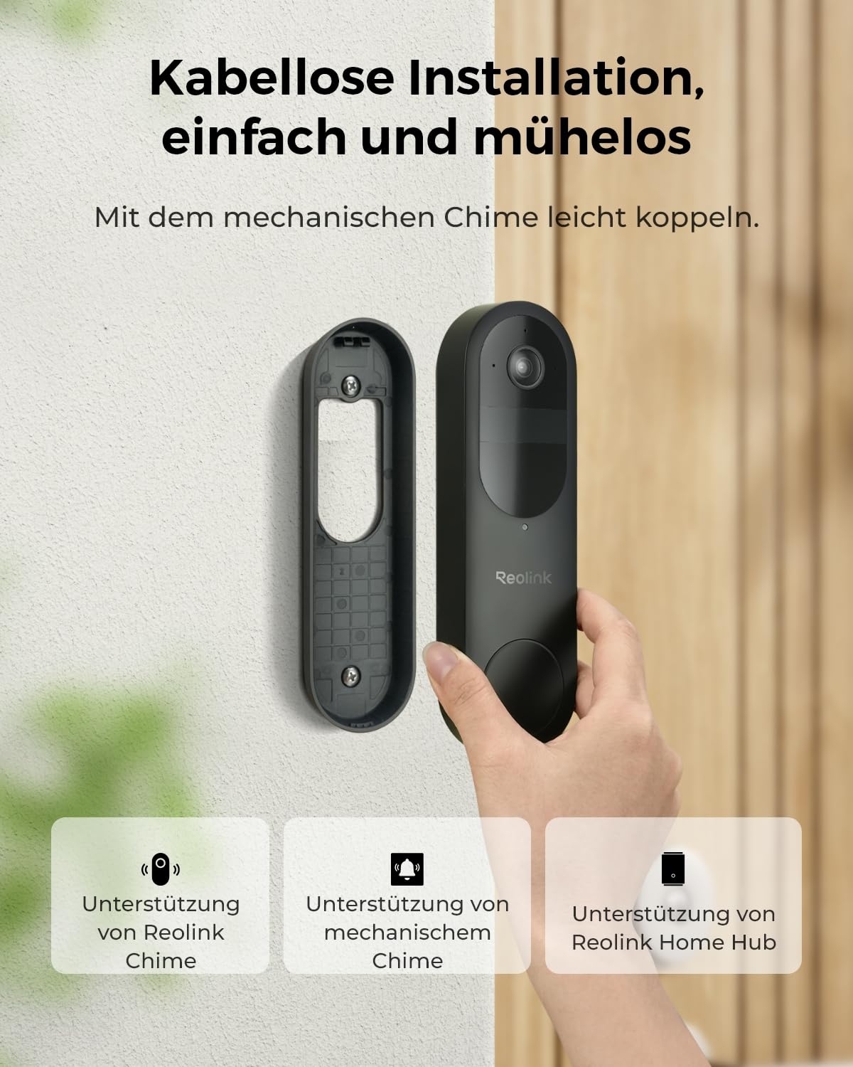 Reolink Video Doorbell, 2K Akku Türklingel mit Cam, 1:1 Kopf-bis-Fuß-Sicht 8