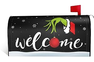 ARKUKT Christmas Mailbox Cover Magnetic Welcome Winter Welcome Mailbox Wraps Post Letter Box Cover for Garden Yard Home Decor Standard Size 21" x 18"