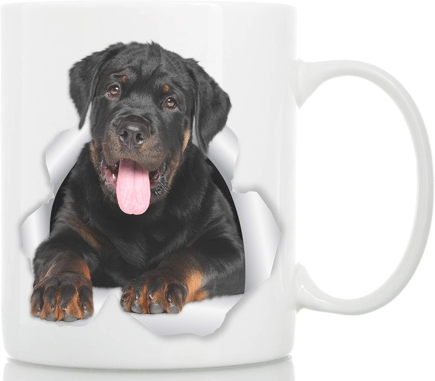 Friendly Rottweiler Coffee Mug Ceramic Rottie Mug Funny Rottweiler