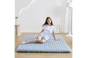 Zelladorra Japanese Floor Mattress Futon Mattress Twin, Anti Slip Floor Futon Mattress Sleeping Mat Foldable Floor Mattress for Camping and Guest, Grey