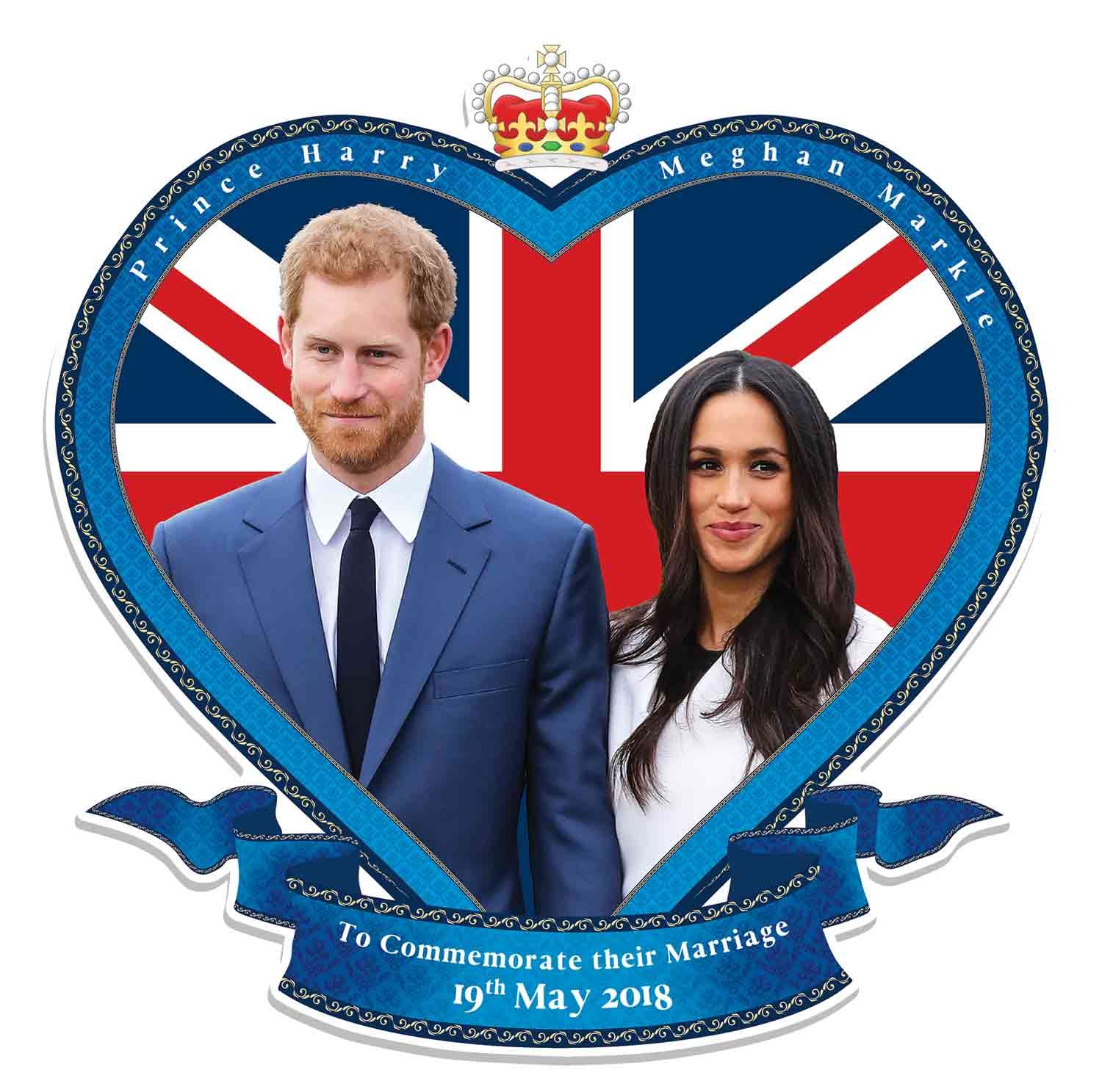 STAR CUTOUTS Royal Wedding Commemoration Wall Cut Out Prince Harry & Meghan Markle, cardboard, Multi-Colour, 61 x 5 x 65 cm