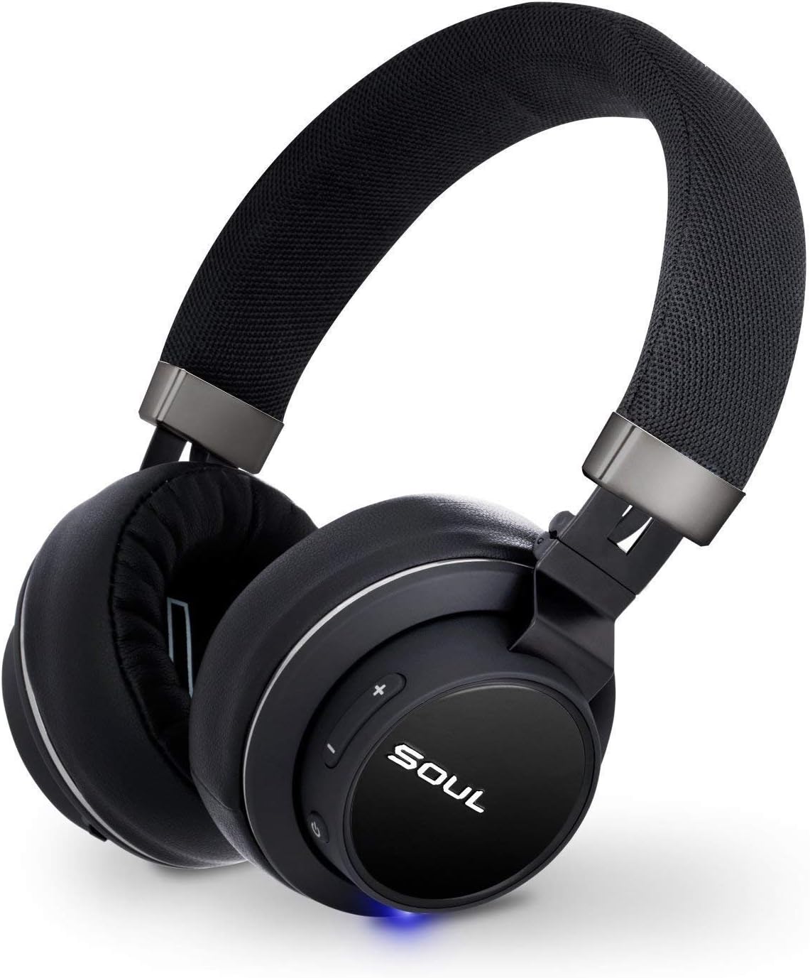 SOUL Impact OE Signature Sound On-Ear Wireless Headphones, Bluetooth Over Ear Headphones Stereo bass w/Clarity of mids & Highs, Stylish Black,18 Hours Playtime, Carrying Bag, Lightweight and Foldable