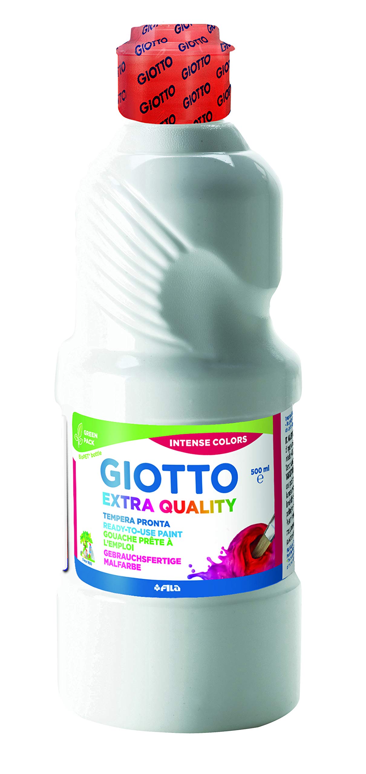 Fila Barattolo Tempera Escolar Giotto di 500 ml. Lista per su USO. lavable. Senza Gluten.: Bianco.