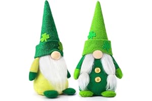 Ndeno Set of 2 St.Patrick's Day Gnome Tomte Irish Leprechaun Gnome Nisse Plush Green Saint Paddy's Day Elf Dwarf Scandinavian Folklore Household Ornaments (St.Patrick's Day)