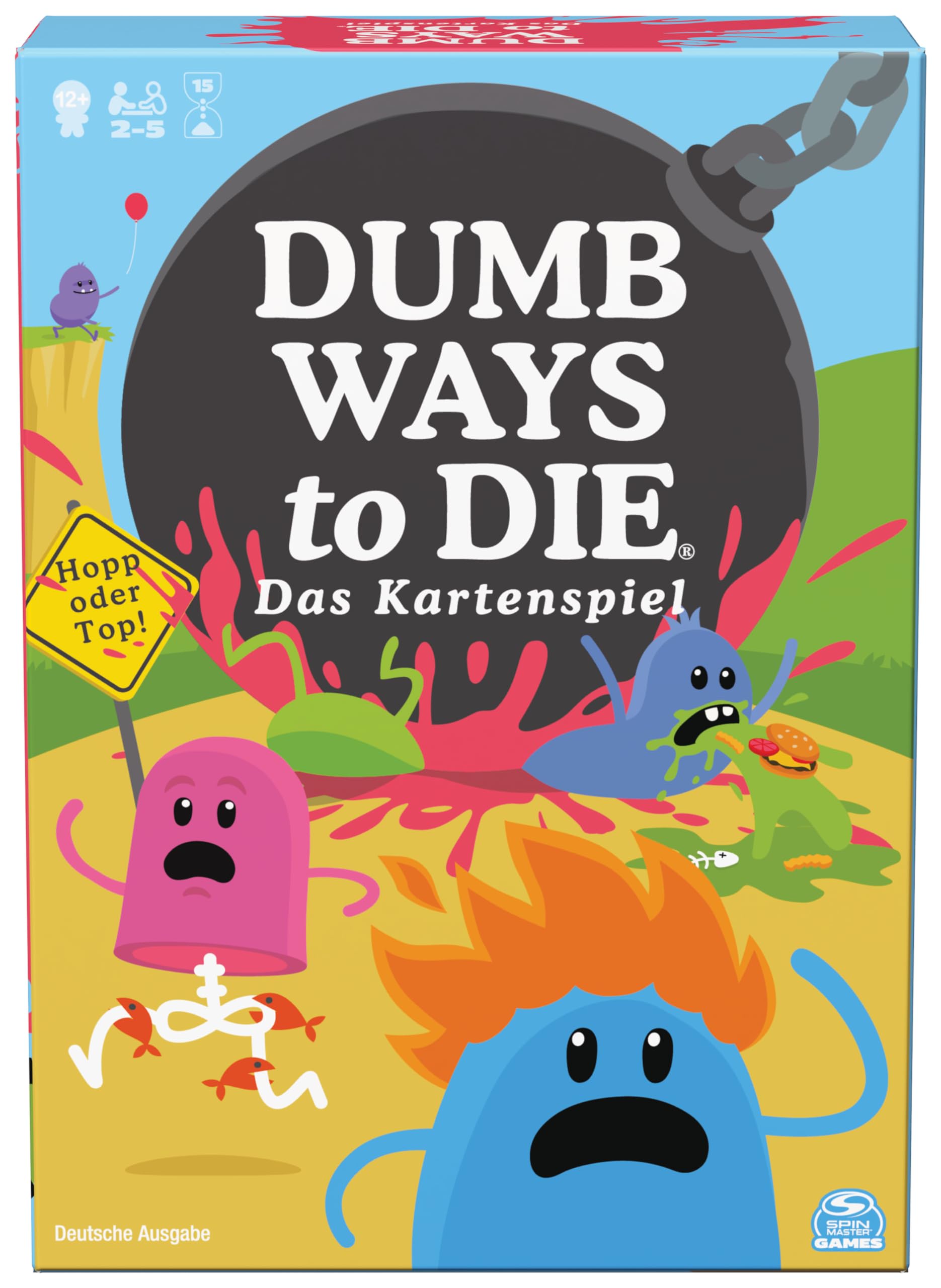 Spin Master Games Dumb Ways to Die, rasant-gemeines Kartenspiel, bei dem es ums Überleben der eigenen Bohnen geht, witziges Karten-Artwork mit Wackelbildern, 2-5 Spieler ab 12 Jahren, deutsche Ausgabe
