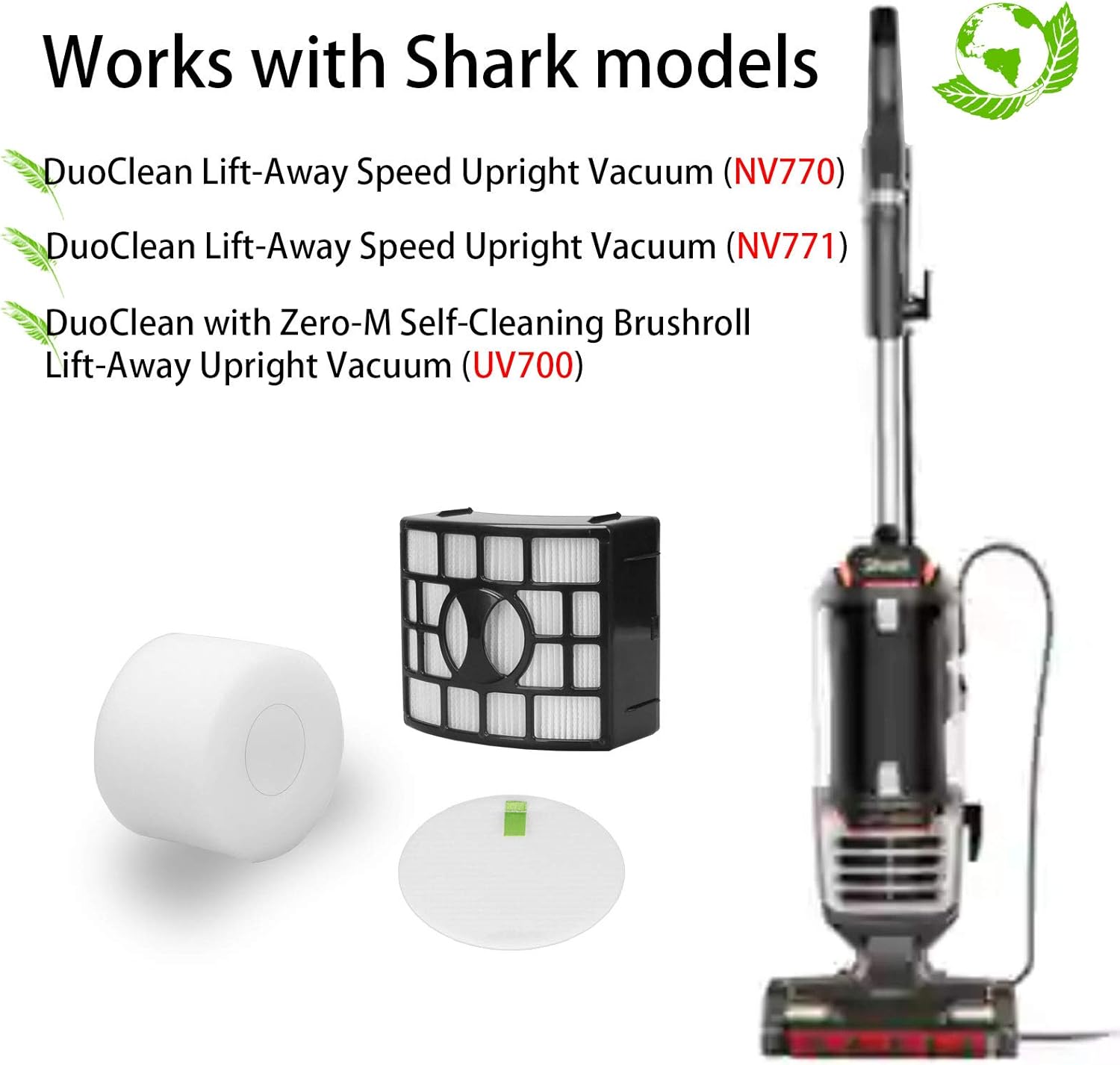 Aoydr Filter Replacement for Shark DuoClean Rotator Lift-Away Speed Zero-M Upright Vacuum NV600, NV601, NV611, NV770, NV771, UV700, XFF600 XHF600 ( 2 Filters + 4 Foam & Felt ): Appliances