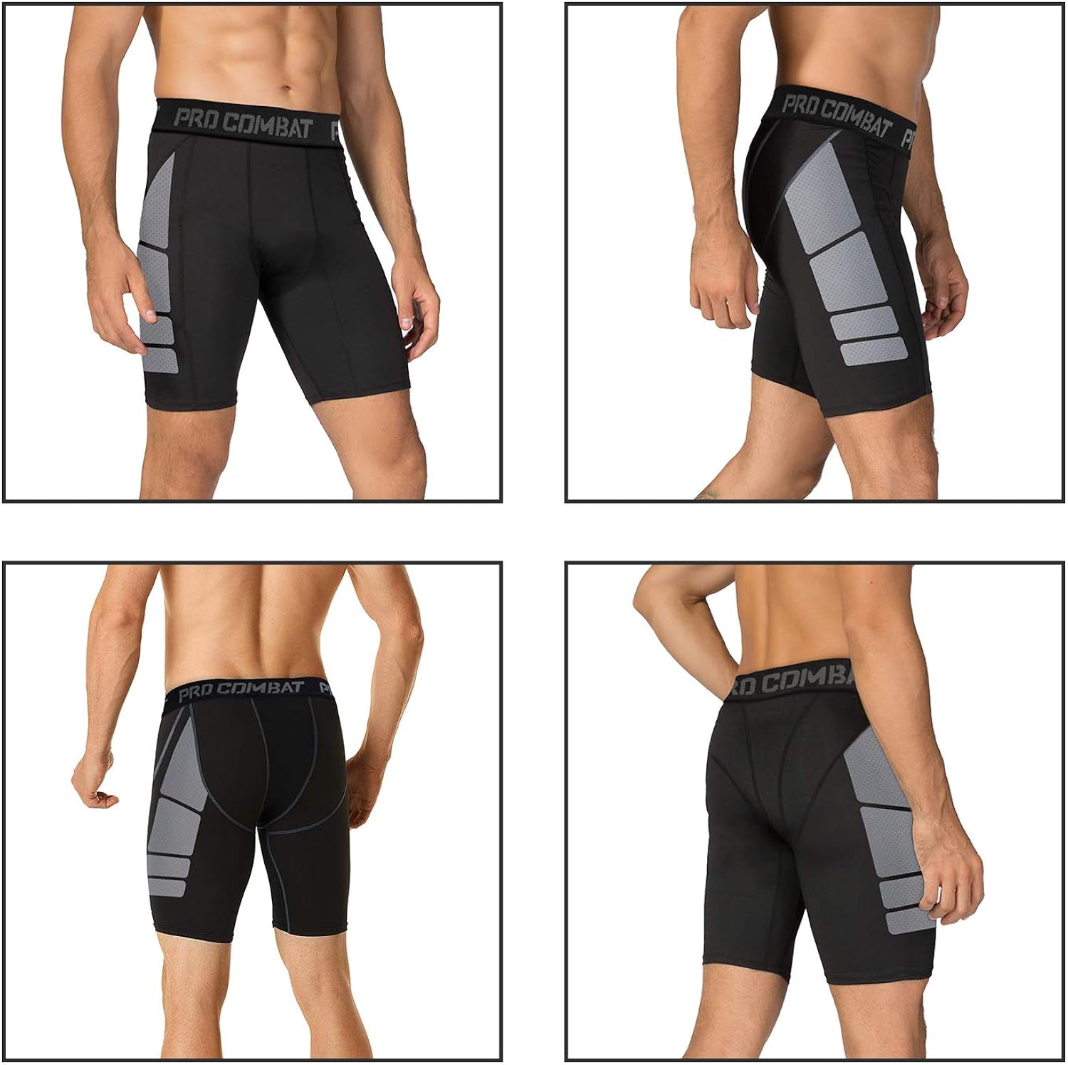 Men's Compression Shorts 3 Packs Soft Cool Dry Sports Tights Shorts for Running,Workout,Training: Clothing