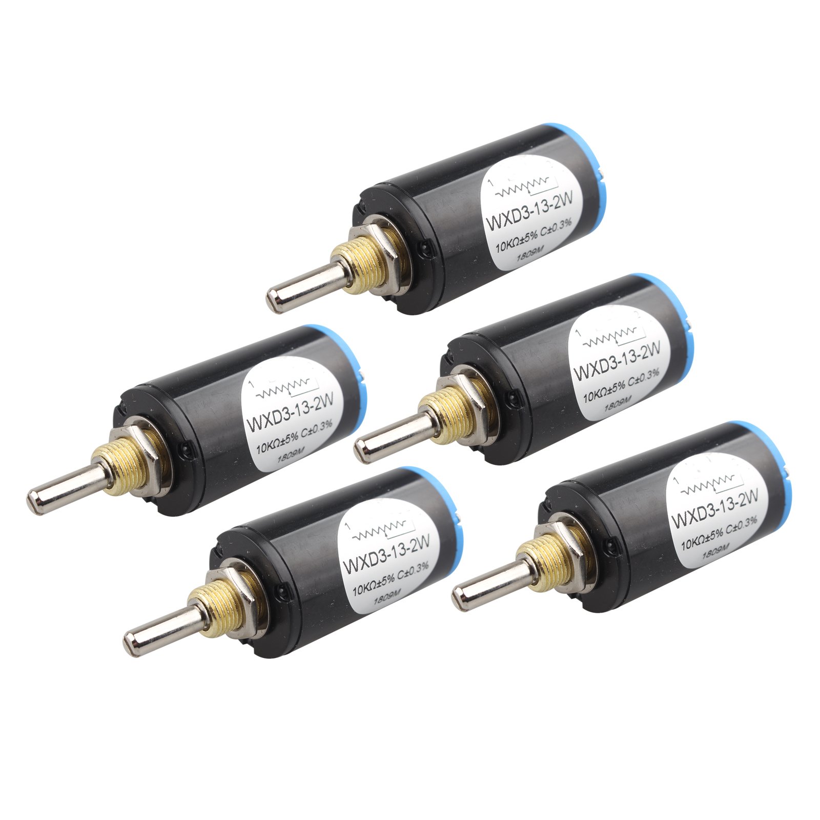 HALJIA 5PCS WXD3-13 2W 10K ohm Multi Turn Wirewound Potentiometers Rotary Potentiometer for Timer Speed Temperature Adjustment