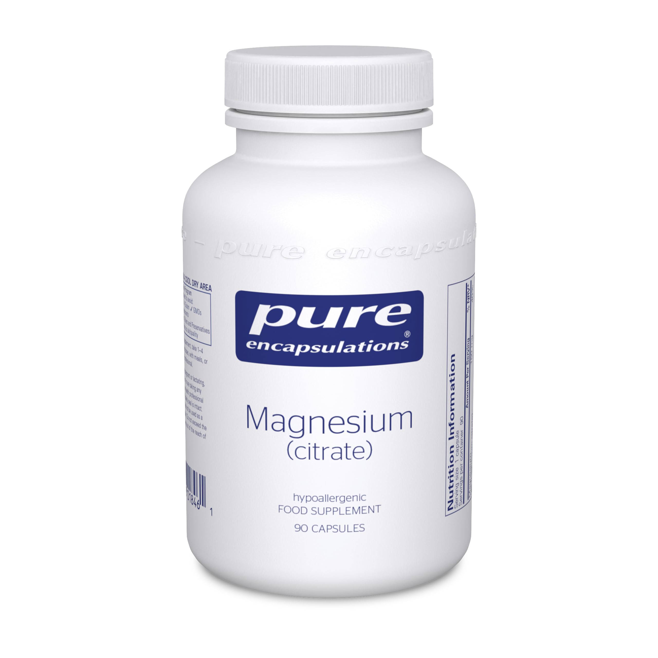 Pure Encapsulations Magnesium (Citrate) 150mg - Highly Bioavailable Magnesium Chelate - 90 Capsules