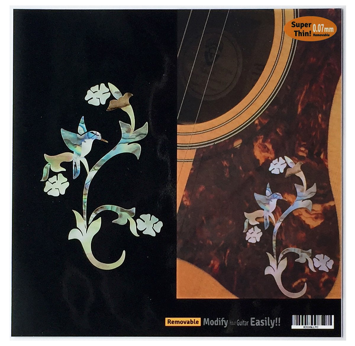 Inlay Sticker for Guitars & Bass - Cindy Bird with Vines, B-183LB