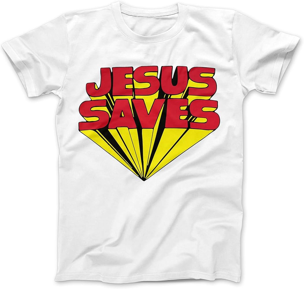 Bees Knees Tees Jesus Saves As Worn By Keith Moon T Shirt White Amazon Co Uk Clothing