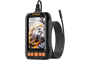 ILIHOME Endoscope with Light, 1080P HD Borescope with 8 Adjustable LEDs, 4.3" Inspection Camera with 16.4ft Semi-Rigid Cable, 8mm IP67 Waterproof Lens-Father's Day Gift&Cool Gadgets for Men