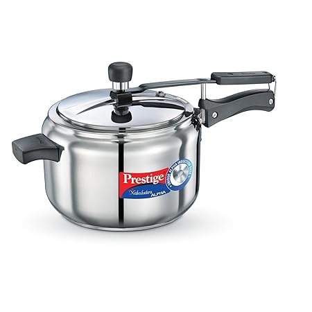 Prestige Nakshatra Alpha Stainless Steel Pressure Cooker, 5 Litres, Silver